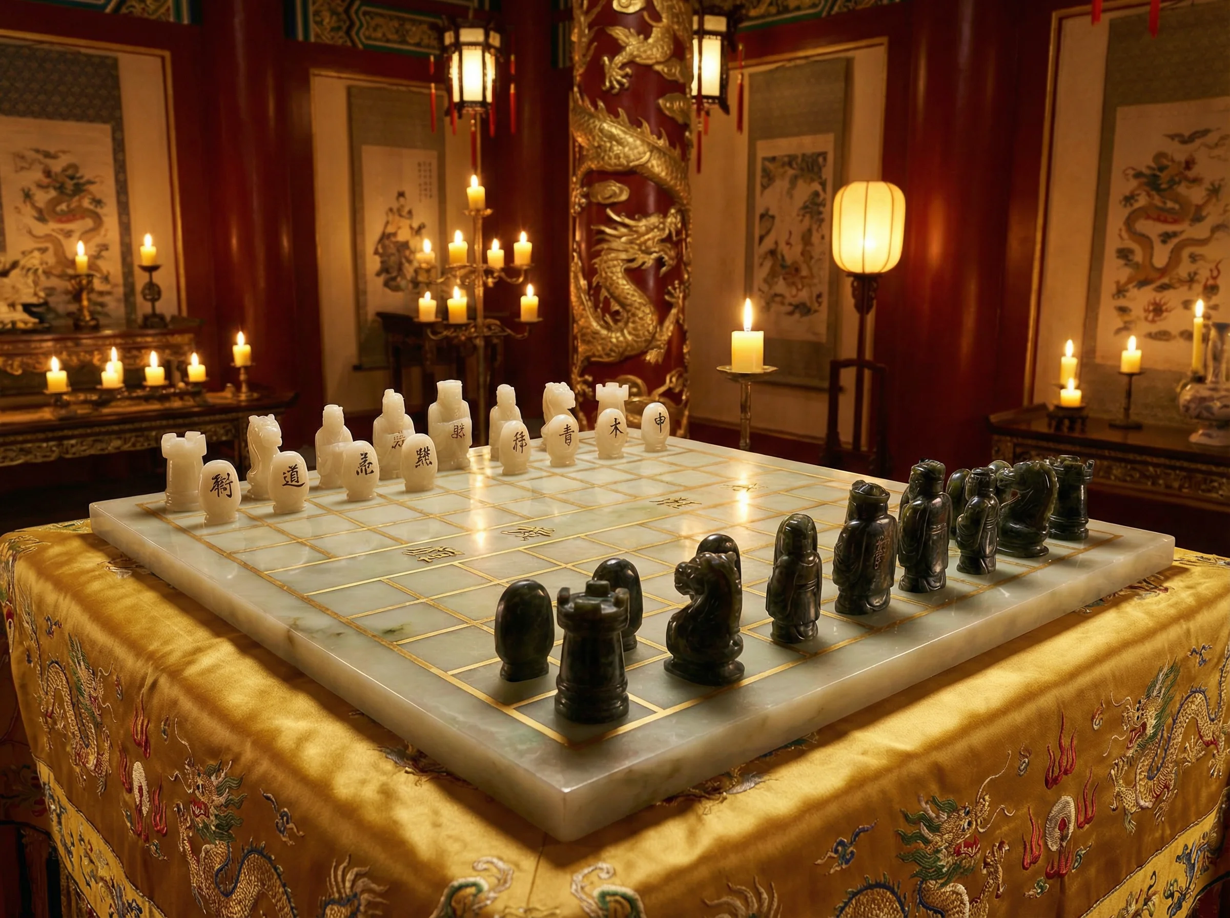 和田玉棋盘特写 - 慕星棋牌 珍宝鉴赏