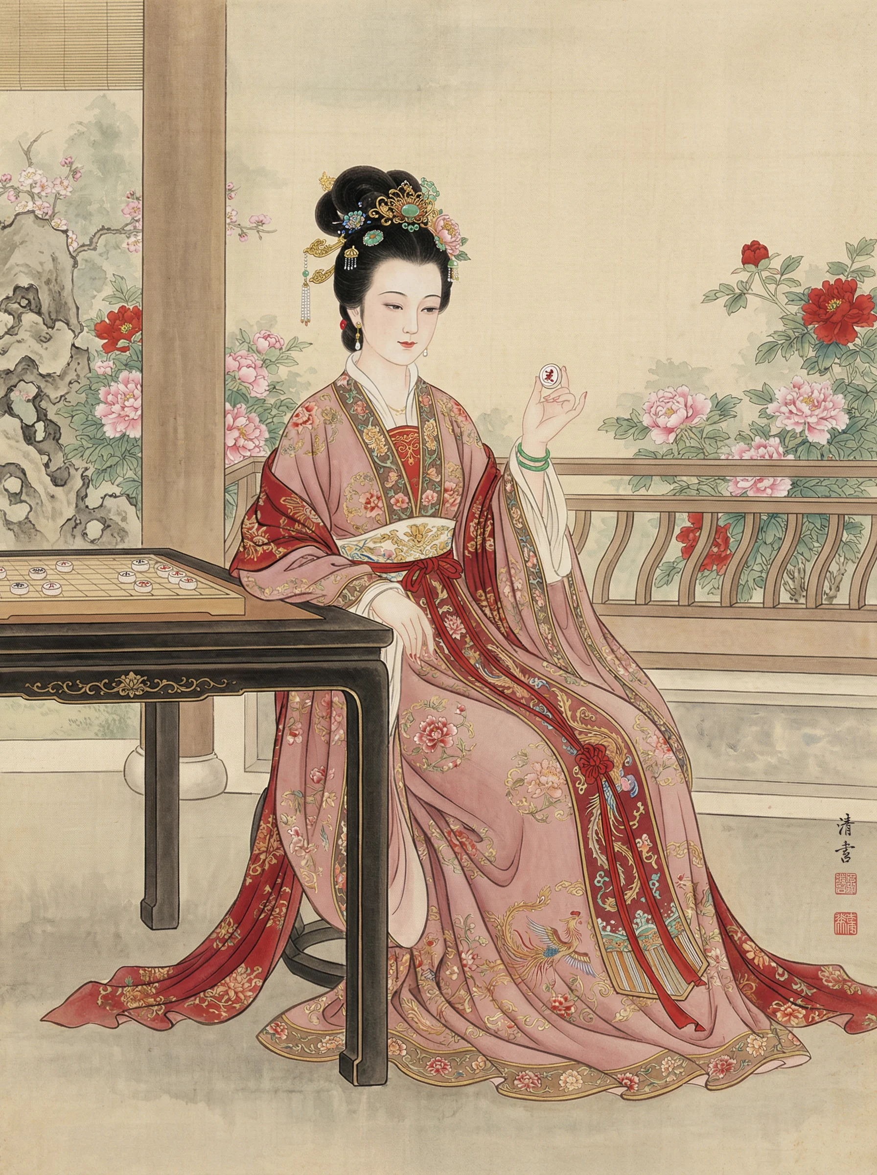 宫廷仕女弈棋图 - 慕星棋牌 后宫佳丽